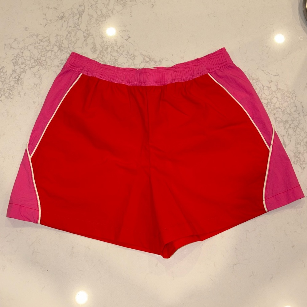 BDG Red and Pink Athletic Shorts